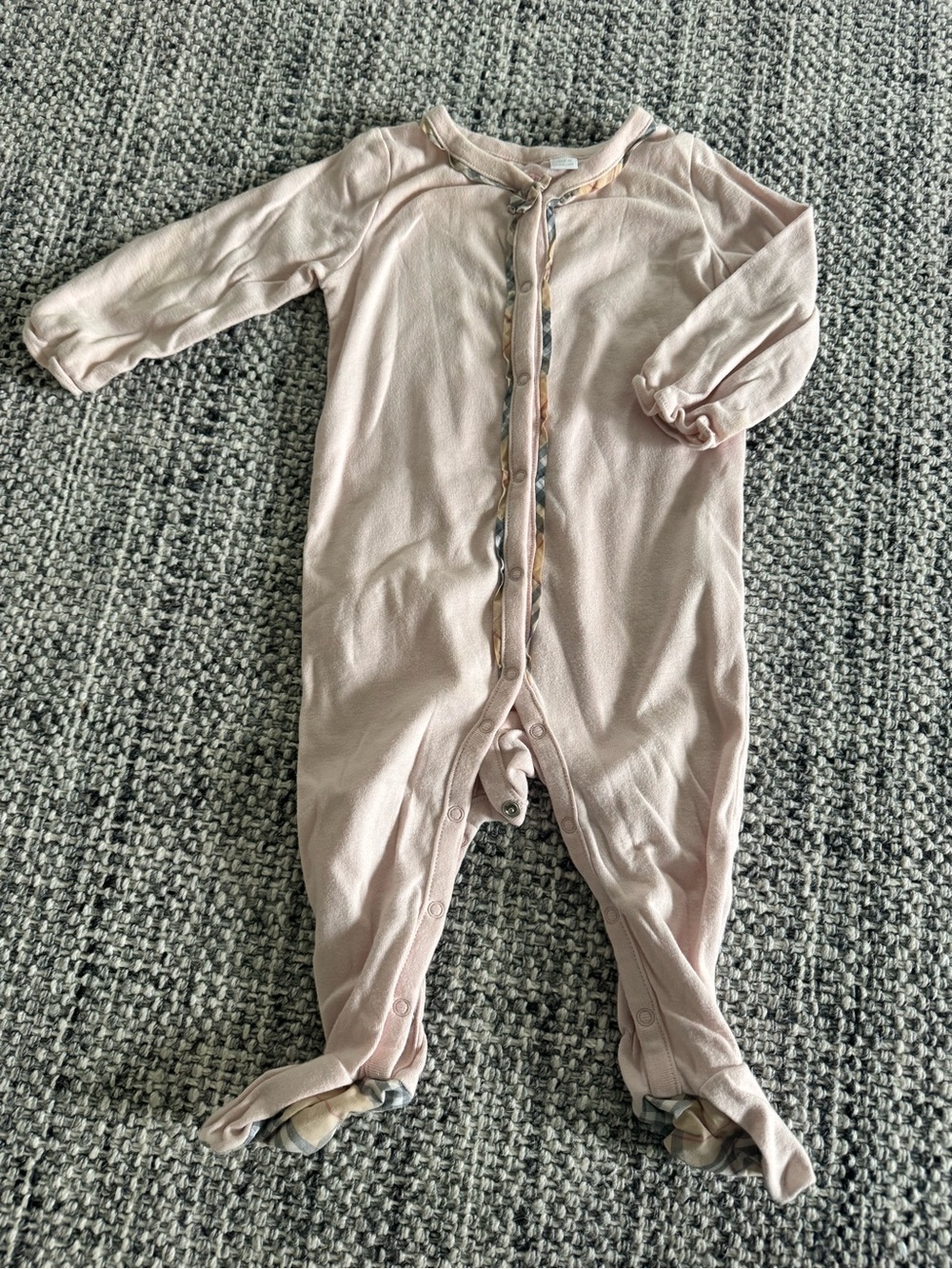 Burberry Pink Footed Onesie